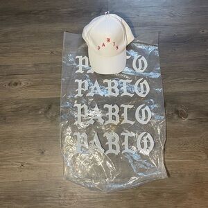 RARE Kanye West Life Of Pablo Merch Pop Up Paris White Cap Hat Shopping Bag